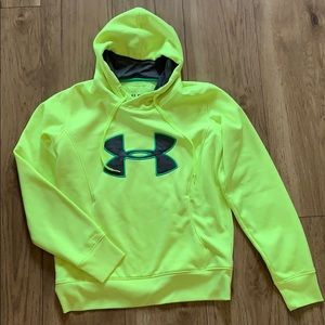 Neon yellow/green Under Armour sweatshirt. EUC!!